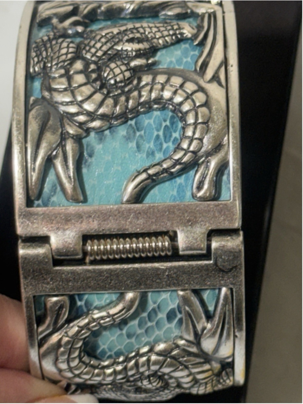 Chi By Falchi Garden Of Eden Silver tone Reptile Cuff Watch bangle BRACELET NEW - Picture 4 of 16